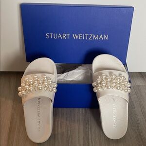Stuart Weitzman Pearl Embellished Sandals